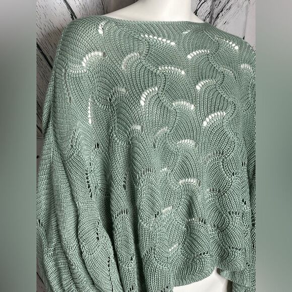 Versona Oversized Batwing Sweater Green S/M - Picture 3 of 9